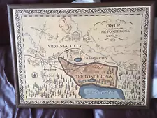 Bonanza Ponderosa Map signed by Lorne Greene, Dan Blocker, and Michael Landon