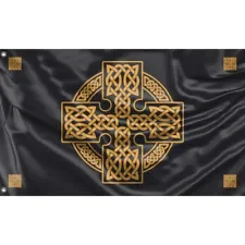 Ancient Celtic Cross Flag, Unique Design, 3x5 Ft / 90x150 cm, Made in EU