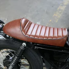 Motorcycle Cafe Racer Seat Flat Brat & Hump Saddle For Honda Suzuki Yamaha Brown