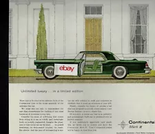 LINCOLN MOTOR CARS 1957 2 DOOR CONTINENTAL MARK 2 UNLIMITED LUXURY LIMITED AD