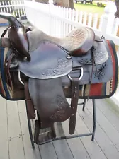 VNTAGE 15'' AMERICAN SADDLERY#1100 WESTERN FOREST ROPER SADDLE FQHB 35.5#