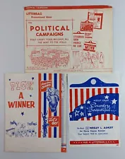 Vtg Political Advertising Sales Kit for Customized Litter Bags with Sample