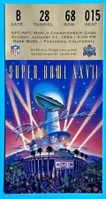 Super Bowl XXVII Ticket Stub Bills vs. Cowboys