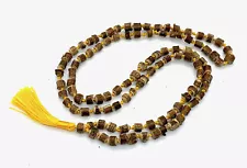 Natural Raw Tulsi Holy Basil Knotted Mala beads Necklace || Tulsi Mala Bracelet