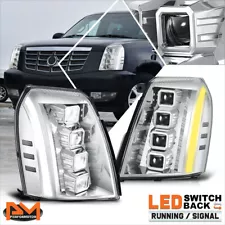 For 07-14 Cadillac Escalade ESV EXT Quad Projector Switchback LED DRL Headlights (For: More than one vehicle)