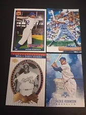 4 ct lot of Different Jackie Robinson Cards Dodgers