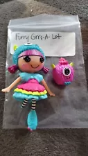 Mini Lalaloopsy Furry Grrs-A-Lot w/ BROKEN LEG w/ pet purple furry monster