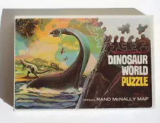 Vintage Dinosaur World Puzzle 1960s Rand McNally Map UNOPENED