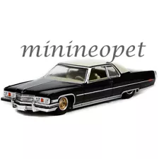 63010 E CALIFORNIA LOWRIDER 1973 CADILLAC COUPE DE VILLE 1/64 GOLD WHEELS BLACK