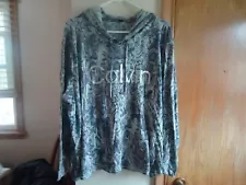 Calvin Klein Performance Women Graphic Long Sleeve Hooded T-Shirt Size 3X Snakes