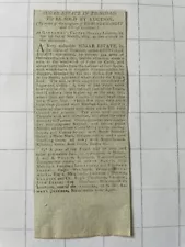 Grenville Sugar Estate, Trinidad. For sale by auction. 1803