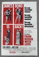 “FROM RUSSIA WITH LOVE” Movie 1 SHT Poster Style A 27”x41” 1964 James Bond 007