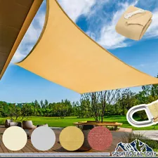 Sun Shade Sail Rectangle Square Canopy UV Block Awning fr Patio Deck Pool Garden