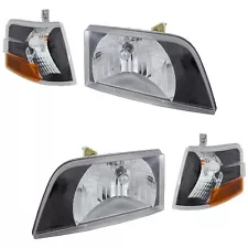 Headlight Assembly Set For 2000-03 Volvo VNL 00-17 VNM Left Right Diamond Design (For: 2000 Volvo VNL)