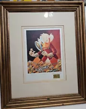 Rare Carl Barks Silk Lithograph Signed The Expert 27/96 Birthday Ed. 12" × 9"