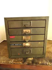 Vintage 4 Drawer Metal Storage Cabinet Organizer Small Parts Workshop Garage