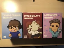 Mob Schlatt Crying Carson Ludwig7 YouTooz Lot Of 3 Great Condition W/ Orig. Box