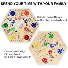 Marble Game Wahoo Board Game Double Sided Painted Wooden Fast Track Board Game