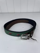 Vineyard Vines Mens Belt Size 30 Red Truck Holiday Christmas Tree Green Canvas