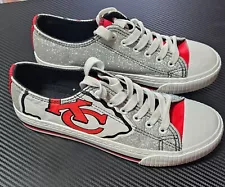 New ListingKansas City Chiefs NFL Glitter Low Top Canvas Sneaker Foco Shoes Size 8