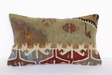 20x12 pillow,naturel brownpillow,Kilim pillow,handmade pillow case,lumbar pillow