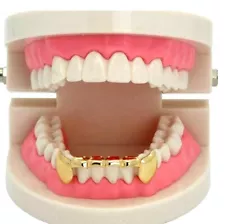 Hip Hop 14K Gold GP Mouth Teeth Grills Grillz Bottom Lower Joker Fangs NEW USA