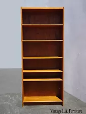 Vintage Mid Century Modern Golden Brown Bookcase Made in Denmark