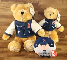 Good Stuff MLB Genuine Merch Boston Red Sox Coach Bears & TY Beanie Ball LOT