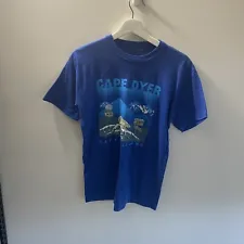 Vintage Cape Dyer Shirt Mens Small Blue Cotton Blend Single Stitch 80s