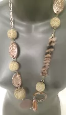 Antique Jewelry Handmade Necklace Fur Knit Ball Link Womens Wilderness Girl