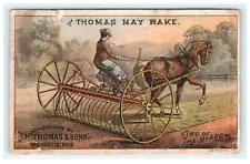 The Thomas Hay Rake Agriculture Springfield OH Horse Drawn - Damaged