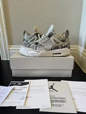 Air Jordan 4 Retro Premium Snakeskin Light Bone Grey w/ GOAT CERT