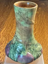 WELLER AMERICAN ART POTTERY BALDIN APPLE VASE 1915-1920 ARTS & CRAFTS 6" BALDWIN