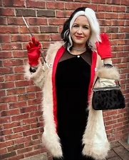 Custom Made Cruella De Vil Coat With Bonus Gloves