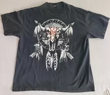 Vintage Rock Eagle Shirt Mens XXL Single Stich Dream Catcher Indian Bull Skull