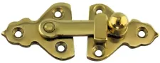 Bar Latch For Antique Shutters or Cabinet Doors- Flush Mount- Solid Brass(Left)