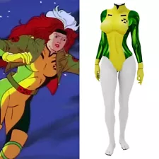 Rogue Costume X-Men 97 Cosplay Bodysuit Raven Swimsuit for Kids Adult Handmade