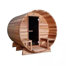 New Listing8 Person Western Red Cedar Wet Dry Barrel Sauna 9kW Harvia Heater ETL Certified