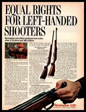 1969 Remington .22 308 Bolt Action Rifles "Equal Rights For Left Hands" Print Ad