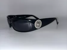 Versace 4044-B Sunglasses Black Silver Coin Medusa Swarovski Crystals Locs Case