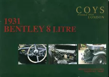 1931 Bentley 8 Litre 674XUK - Coys London brochure