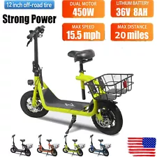 450W Sports Electric Scooter Electric Moped Commuter E-Scooter Adult with Seat