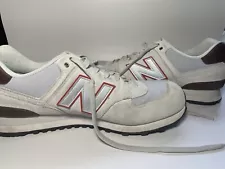 New Balance 574 Shoes Beach Cruiser Mens 12 White Gray Lace Up Athletic Sneakers