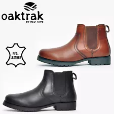 7 DAY SALE - Oaktrak LEATHER Bello by Red Tape Mens Chelsea Dealer Slip-On Boots