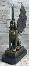 NUDE SPHINX DESK TOP BRONZE FIGURINE NAKED SCULPTURE EGYPTIAN MYTHICAL HOME SALE