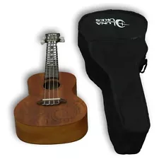 LUNA Mahogany 4 String Musical Instrument Tattoo Concert Ukulele With Case