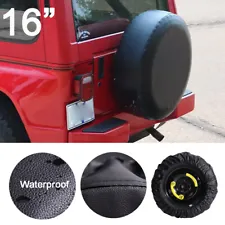 16" Spare Tire Cover Tyre Dia 30”-32” Water Protector For Toyota RAV4 Tacoma FJ