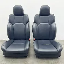 08-10 LEXUS IS F FRONT SEAT PAIR LEATHER BLACK WITH BLUE STITCHING OEM