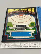 1982 Solar Heating For Swimming Pools Old Vintage Book Environmental Florida