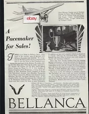 BELLANCA AIRCRAFT CORP DELAWARE 1929 PACEMAKER FOR SALES! 3 TROPHY WINNER AD